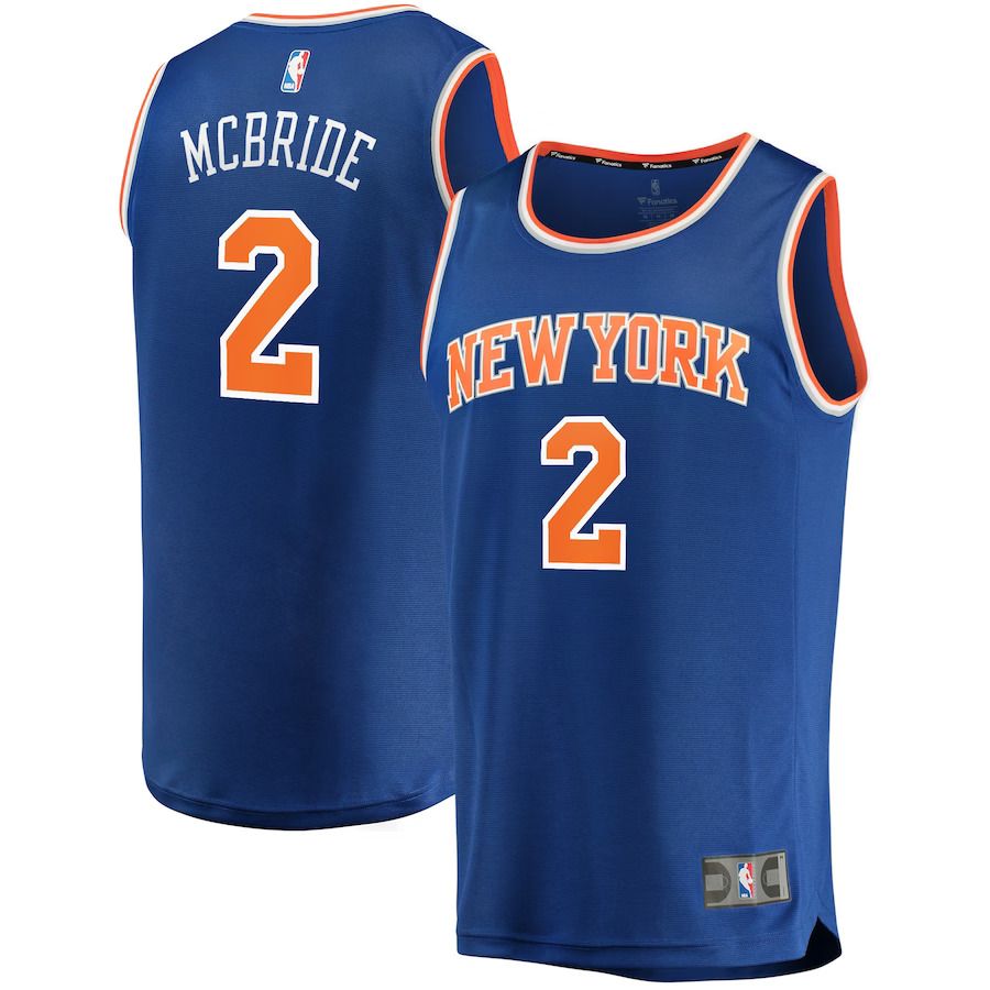 Men New York Knicks 2 Miles McBride Fanatics Branded Blue Fast Break Replica NBA Jersey